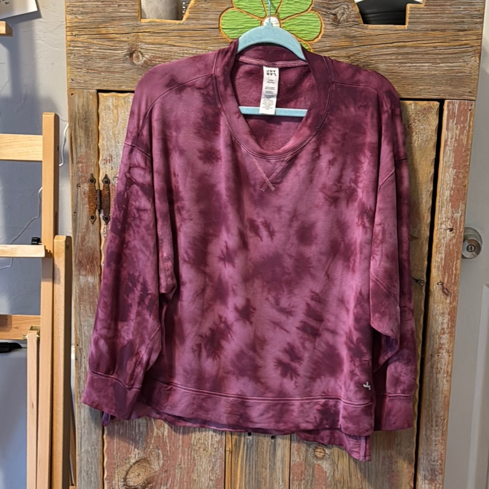 Joy Lab Tie-Dye Purple top, athleisure, casual, soft, cozy size large